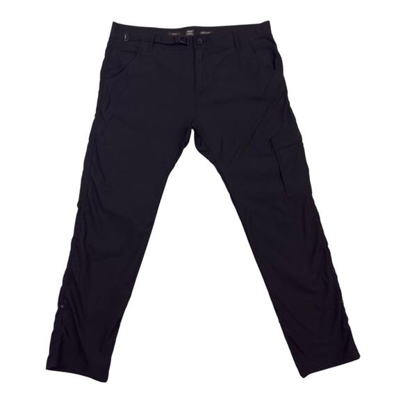 prAna Stretch Zion Slim Pants II Mens 40x32 Black ReZion Nylon Hiking Travel - Picture 1 of 14